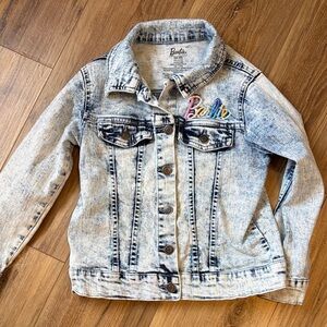 Barbie Acid-Wash Denim Jacket with Multicolor Logo